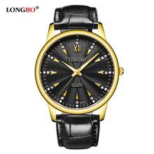 relogio masculino LONGBO Luxury Brand Leather Steel Analog Display Date Men's Quartz Watch Male Business Large Size Watch 80119 2024 - buy cheap