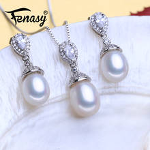 FENASY Natural Freshwater Pearl Jewelry Sets 925 Sterling Silver Drop Earrings Pendant Necklaces For Women Wedding Jewelry sets 2024 - buy cheap