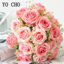 YO CHO 9 Heads Silk Artificial Flower Rose Faux Flower Rose for Home Hotel Office Wedding Party Garden Art Decor Fake Gypsophila 2024 - buy cheap