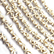 Cuentas de piedra Natural con forma de estrella de mar, abalorios de turquesa blanca para la fabricación de joyas DIY, pulsera, collar, accesorios de tamaño 14mm, 37 Uds. 2024 - compra barato