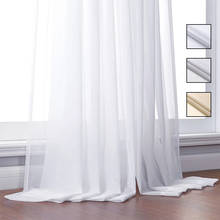 Luxurious White Tulle Curtains for Living Room Bedroom Decoration Modern Chiffon Solid Sheer Voile Kitchen Curtain Customize 2024 - buy cheap