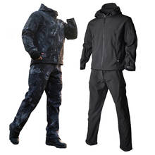 Outdoor Waterproof SoftShell Tactical Jacket + Pant Men Women Hunting Windbreaker Hiking Suits Camping Fishing Tactical Clothing 2024 - buy cheap