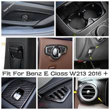 Carbon Fiber Accessory Interior Rear Trunk Door Switch Button Frame Cover Kit For Mercedes Benz E-Class E CLASS W213 2016 - 2020 2024 - buy cheap