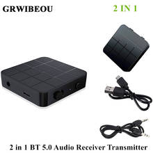 Grwibeou-transmissor de áudio 2 em 1, bluetooth 5.0, entrada aux 3.5mm, adaptador rca de música estéreo sem fio para tv, pc e carro 2024 - compre barato