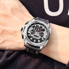MEGIR Big Dial Mens Watches Top Brand Sports Watch Luminous Waterproof Leather Military Quartz Clock Male Relogio Masculino 2020 2024 - buy cheap