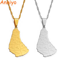 Anniyo Map of the Barbados Island With City Name Pendant Necklaces Gold Color Maps Jewelry Gifts #043521 2024 - buy cheap