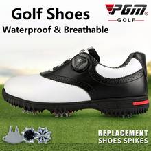 Мужская обувь для гольфа PGM, водонепроницаемая Спортивная обувь, Нескользящие кроссовки с вращающейся пряжкой, многофункциональные кроссовки для гольфа 2024 - купить недорого