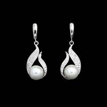 Silver 925 bridal Earrings White Pearl And Crystal Earrings For Women 2024 - buy cheap