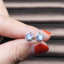 New natural glass body blue moonstone earrings 925 silver ladies earrings simple and compact fashion trend 2024 - buy cheap