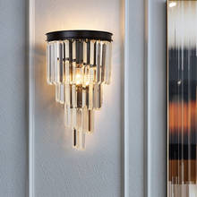 Luminária de parede em estilo pós-moderno, minimalista, com cristal, criativa, para sala de estar, quarto, em estilo nórdico 2024 - compre barato
