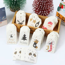 Etiquetas de Navidad de 50 piezas, adornos para árbol de Navidad, etiqueta artesanal de Año Nuevo, adornos navideños para el hogar 2024 - compra barato