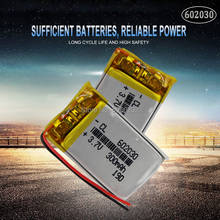 2pc 300mAh 3.7V 602030 li-lon polymer Rechargeable battery For Bluetooth Speaker MP3 MP4 Smart Watch wireless card Selfie stick 2024 - buy cheap