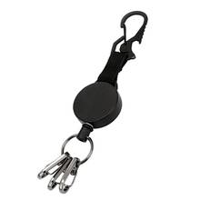Retractable Key Chain Badge Reel Heavy Duty Key Holder Ring with Carabiner Steel Cable 3 Quick Release Clips Keychain G99D 2024 - buy cheap