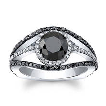 Винтажное обручальное кольцо с черным кристаллом для мужчин и женщин, обручальные кольца серебряного цвета для женщин и мужчин, обручальное кольцо с круглым цирконием 2024 - купить недорого