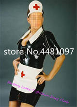 Sexy látex enfermeira médico uniforme cosplay traje para mulher com chapéu de borracha exótica trajes sexy halloween trajes 2024 - compre barato