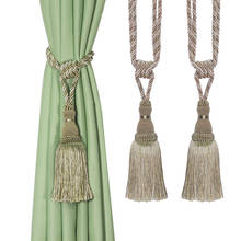 2Pcs Curtain Tieback Tassels Room Accessories Hanging Ball Curtains Buckle Rope Fringe Curtains Holdback Decorative 2024 - buy cheap