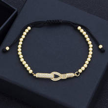 Bohemian Bracelet Black Rope Adjustable Handmade Copper Bead Bangles Cubic Zirconia Bracelets For Women Charm Boho Jewelry 2024 - buy cheap