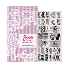 BEAUTYBIGBANG 6*12cm 1Pc Lace Theme Nail Stamping Plate Flower Yarn Rectangle Template Nail Art Stamp Plate 2024 - buy cheap