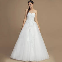 Simple Tulle A-Line Sweetheart Plus Size Wedding Dress 2021 Appliques Sleeveless Backless Bridal Gowns Vestido De Novia 2024 - buy cheap