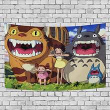 Tapiz de Anime japonés, decoración colgante de pared, My nethers Totoro 2024 - compra barato