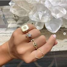 2022 Summer Trendy Gold Filled Paved AAA Cz Sparking Bling Open Adjust Geometric Ring For Women Star Signet Fashion Jewelry 2024 - buy cheap