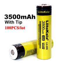 100pcs/lot LiitoKala Lii-35S 18650 battery 3.7V 3500mAh Rechargeable lithium battery for LED Flashlight+DIY Pointed 2024 - buy cheap