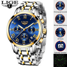 LIGE New Watches Men Luxury Brand Chronograph Men Sports Watches Waterproof All Steel Quartz Men's Watch Relogio Masculino+Box 2024 - buy cheap
