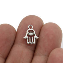 JAKONGO Silver Plated Hamsa Hand Charms Pendants for Jewelry Making Bracelet DIY Accessories 14x11mm 20pcs 2024 - buy cheap