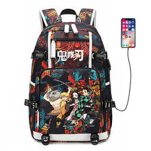 Demon Slayer: Kimetsu no Yaiba Women Backpack Anime Bookbag Nylon School Bags Large Travel Backpack Unisex Laptop Backpack 2024 - buy cheap