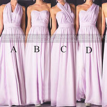 Convertible Lilac Chiffon Bridesmaid Dresses Long A Line Sleeveless Women Formal Wedding Guest Dress Maid Of Honor 2024 - buy cheap