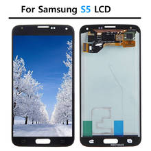 ЖК-экран для Samsung S5, 100% тестирование, с цифровым преобразователем сенсорного экрана для Samsung S5, G900F 2024 - купить недорого