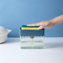 Dispensador de sabão 2 em 1, máquina criativa 2 em 1 com suporte de esponja e recipiente para limpeza de sabão 2024 - compre barato