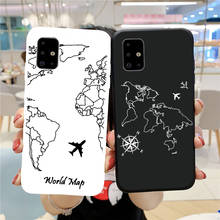 Funda para teléfono Samsung Galaxy S21 Plus Ultra, esmerilada de silicona suave cubierta trasera con mapa del mundo para Samsung A31, A51, A71, A515, Coque Etui 2024 - compra barato