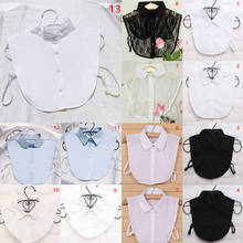 Camisa de cuello falso para mujer, accesorios de ropa de color blanco y negro, Vintage, desmontable 2024 - compra barato