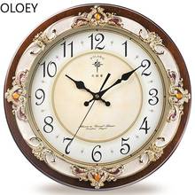 Luxury Large Wall Clock Vintage Living Room Wood Clocks European Silent Clock Wall Clock Modern Design Farmhouse Decor Wooden 2024 - buy cheap