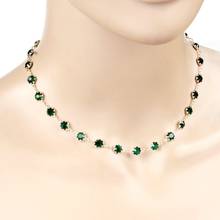 Модное ювелирное изделие, зеленое ожерелье из циркона, ожерелье для женщин, геометрическое колье, ювелирные изделия, XL708 2024 - купить недорого