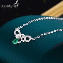 BK Genuine Gold 585 Necklace With 18K Emerald Gemstone Classic style Diamond Women Jewelry Chain On The Neck Women Gifts 2024 - buy cheap