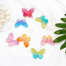 4pcs 40x30mm Multicolor Acrylic AB effect Butterfly Charm Pendant Beads for DIY Earring Parts Necklace Jewelry Findings Making 2024 - buy cheap