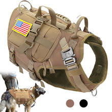 Tactical Dog Harness Military No Pull Pet Harness Vest For Medium Large Dogs Training Hiking Molle Dog Harness With Pouches 2024 - buy cheap