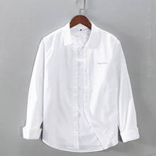 Designer new daily casual pure cotton shirt men brand fashion embroidred shirts for men tops mens chemise camisa 2024 - buy cheap