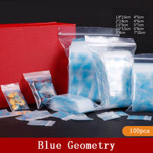 Bolsas de plástico geométricas con cremallera, Mini bolsas de plástico con cierre de cremallera, embalaje de pastillas, varios tamaños, 100 Uds. 2024 - compra barato
