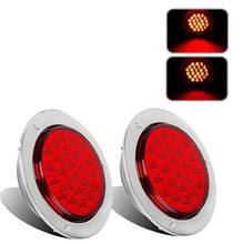 2 pces 24led vermelho 4 Polegada round caminhão do carro luz da cauda sinal de volta luz de freio para caminhões reboques 4wd caravanas casas do motor 2024 - compre barato