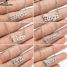 Shuangshuo-collares con letras y nombre en inglés para mujer, Collar personalizado con inicial de Ángel, miel, príncipe, regalo de cumpleaños, Bff 2024 - compra barato