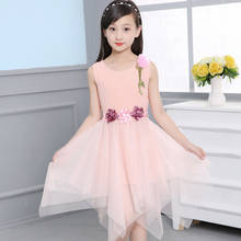 New Summer Girls Clothes Sleeveless Dress For Girls Chiffon Flower Dress Kids Party Wedding Dresses Children Girl Princess Dress 2024 - buy cheap