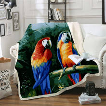 Parrots 3D Printed Fleece Blanket for Beds Thick Quilt Fashion Bedspread Sherpa Throw Blanket Adults Kids 06 2024 - buy cheap