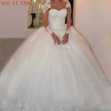 Vestidos de noiva 2020, vestido feito sob medida, de manga comprida, roupa de casamento, vestidos lindos, roupas de noiva 2024 - compre barato