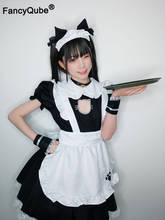 Disfraz de Neko Maid para mujer, traje Sexy de Anime Lolita para mujer, traje de gatito, delantal de algodón, Mini vestido de encaje 2024 - compra barato
