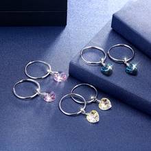 Fashion Luxury Crystal Heart Drop Earrings For Women Wholesale Jewelry Accessories Silver Color Long Earrings Female 2024 - buy cheap
