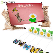 Treinamento interativo brinquedo de gato automático elétrico girando brinquedo de gato colorido borboleta pássaro forma animal estimação interativo kittentoys 2024 - compre barato