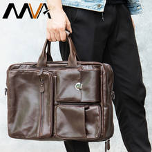 MVA-maletín de piel auténtica para hombre, bolso de oficina para ordenador portátil de 17 pulgadas, multifunción, 7423 2024 - compra barato